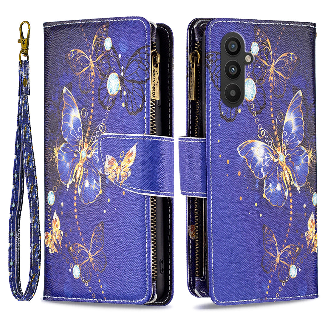 BF03 Leather Wallet Case for Samsung Galaxy A25 5G Pattern Printing Zipper Pocket Stand Phone Cover BF03 Leather Wallet Case for Samsung Galaxy A25 5G Pattern Printing Zipper Pocket Stand Phone Cover